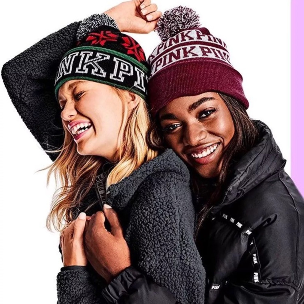 Vs/pink maroon and white beanie ONLY